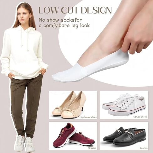 16 Pairs No Show Socks for Women Bulk Low Cut Liners Silk Non Slip Invisible Hidden Footies Socks for Loafer Flats in Saudi Arabia