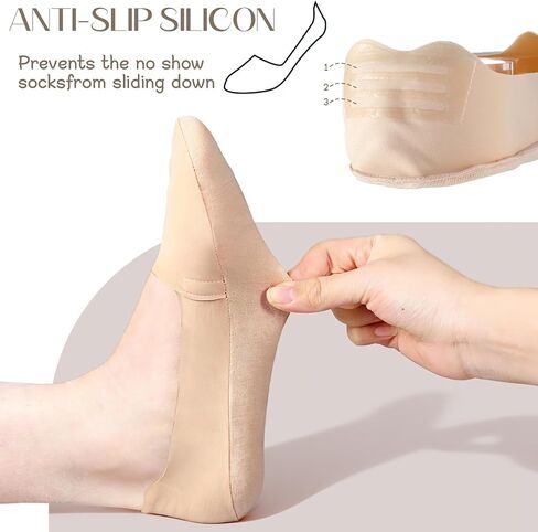 16 Pairs No Show Socks for Women Bulk Low Cut Liners Silk Non Slip Invisible Hidden Footies Socks for Loafer Flats in Saudi Arabia