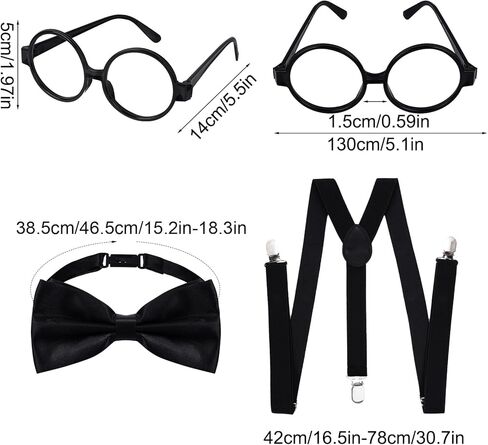 hoyuwak 6 PCS 100 Day of School Costume Grandpa Costume Outfit Old Man Costume Accessories Set 1920s Old Man Costume Dress Up in Saudi Arabia