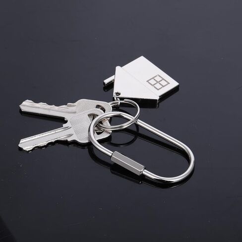 2.52 x 1.34 Inch 4 Pack Sliver Brass Screw Lock Keychain with 8 Rings, Sliver Brass Screw Lock Clip Key Chain Ring Durable Simple BrassKeychain Holder BrassKeyRings Simple Style Carkeychain in Saudi Arabia