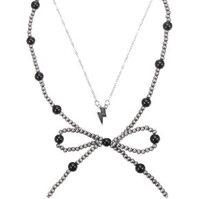 MECCANIXITY Stackable Turquoise Pearl Bow Necklace for Women with Turquoise Pendant for Western Boho Country Jewelry Accessories in Saudi Arabia