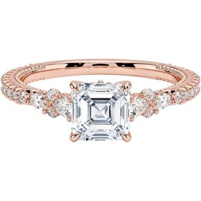 1 قيراط مويسانيتي خاتم الخطوبة 10K 14K 18K الذهب الصلب، 925 الفضة الاسترليني الصفصاف سوليتير خاتم الخطوبة وعد خاتم الزفاف هدية عيد الميلاد للنساء in Kuwait