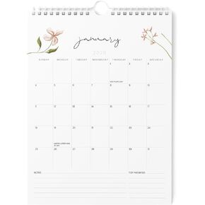 تقويم الحائط Karto 2025 - تم تشغيل 11x17 بوصة رأسية حتى يونيو 2026 - تعزيز إنتاجيتك والتخطيط السهل مع التقويم الشهري الجمالي - الزهور in Kuwait