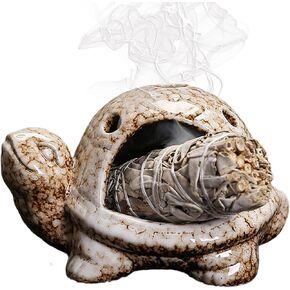 Turtle Palo Santo Holder Ceramic Palo Santo Burner Sage Holder for Burning,Sea Turtle Incense Holder for Wood Sticks Incense Cones and Sage,Incense Burner for Yoga Zen Meditation Altar Decor (A) in Saudi Arabia