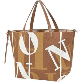 حقيبة كبيرة من الكروشيه للنساء - حقيبة يد للشاطئ والسفر واليومي بمقابض من الجلد الصناعي in Kuwait