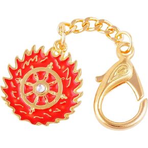 Fengshui Magic Fire Flaming Wheel Keychain Amulet Hanging Charm Anti Negative+ Free Red String Bracelet Sku:W1095 in Saudi Arabia