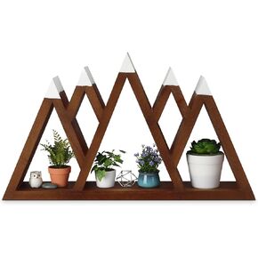 Snow Mountain Woodland Nursery Shelf Woodland Wall Shelf Nursery Floating Decor Wall Wood Display Storage Rustic Mountain Hanging Floating Decorative for Bedroom Office Decor in Kuwait