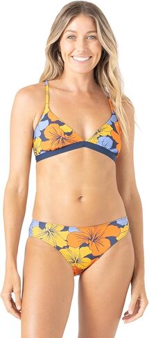 Roxy Women's Bikini Top – UPF 50+, Quick-Dry, Removable Pads, Swimsuit Top, Surf & Beachwear, Navy Combo, Large in Saudi Arabia