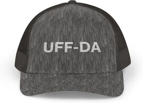 قبعة Snapback مطرزة من Uff-Da - قبعة سائق الشاحنة المضحكة في الغرب الأوسط مينيسوتا، قبعة بيسبول قابلة للتعديل، قبعة كلمات مضحكة in Kuwait