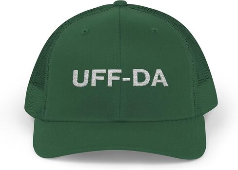 قبعة Snapback مطرزة من Uff-Da - قبعة سائق الشاحنة المضحكة في الغرب الأوسط مينيسوتا، قبعة بيسبول قابلة للتعديل، قبعة كلمات مضحكة in Kuwait