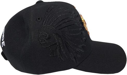 Trade Winds Native Pride Indian Chief Headdress Black Shadow Adjustable Embroidered Hat Cap Multicolor in Saudi Arabia