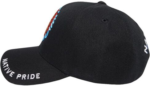 Trade Winds Native Pride Indian Chief Headdress Black Shadow Adjustable Embroidered Hat Cap Multicolor in Saudi Arabia