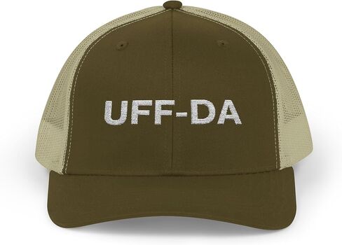 قبعة Snapback مطرزة من Uff-Da - قبعة سائق الشاحنة المضحكة في الغرب الأوسط مينيسوتا، قبعة بيسبول قابلة للتعديل، قبعة كلمات مضحكة in Kuwait