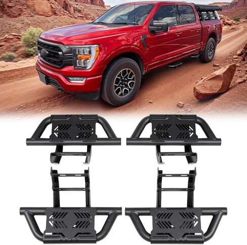 2X EZ Side Steps Fit for 2015-2025 Ford F-150 F150 & 2017-2025 Ford F250 F350 Front Door Running Boards SuperCrew Cab, Super Cab, Regular Cab, Crew Cab in Kuwait