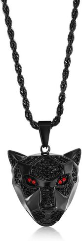 Beaux Bijoux Black Plated Leopard Jewelry for Women - Panther Cheetah Jaguar Necklace - Fine Leopard Necklace - Animal Jewelry for Men & Women in Saudi Arabia