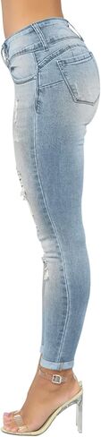 Yajedo Women's Skinny Ripped Trendy Jeans Distressed Stretchy Slim Fit Denim Pants in Saudi Arabia