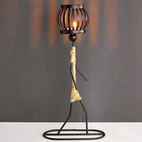 Candle Holder Decor for Centerpieces, Tea Light Candle Holder for Home, Bar, Restaurant, Hotel Dinning Table Decor, Handmade Iron Craft (Style D) in Saudi Arabia