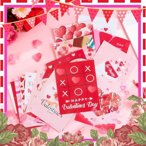 Colarr 16 Pcs Valentine Day Wall Art Prints Romantic Red Pink Love Heart Posters Decorative Sweet Art Poster for Valentines Wedding Anniversary Home Room Gallery Decor, 8 x 10 Inch, Unframed in Saudi Arabia