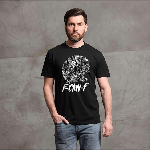 Men's Funny F-Caw-F Raven T-Shirt fcawf Cool Graphic tee in Saudi Arabia