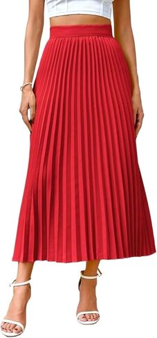 TOOSIS Skirts for Women Summer Trendy 2025 Elegant Solid Color Casual Pleated Skirt in Saudi Arabia