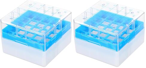 iplusmile Polycarbonate Freezer Boxes 25- grids Freezing Cryovial Storage Box Polycarbonate CryoBox Vial Rack Microcentrifuge Tube Box in Kuwait