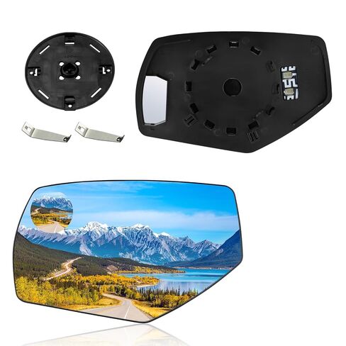 BDFHYK 12477843 زجاج مرآة الجانب الأيسر للسائق متوافق مع تشيفي سيلفرادو سوبربان تاهو جي إم سي سييرا يوكون 1500 كاديلاك إسكاليد، مرآة خارجية للرؤية الجانبية مع لوحة دعم (يسار) in Kuwait