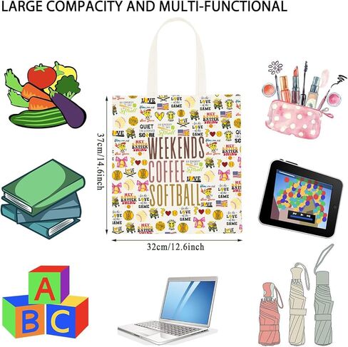 WCGXKO Weekends Coffee Softball Tote Bag Softball Party Favor Gift Sport Coach Appreciation Gift in Saudi Arabia