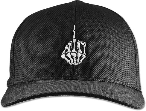 Skeleton Hand with Middle Finger Embroidered Adult Cool & Dry Sport Cap Hat in Saudi Arabia