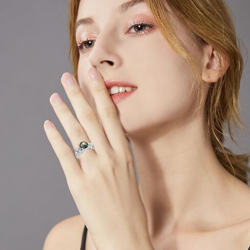 Natural Moss Agate Ring for Women 925 Sterling Silver Leaf Band Ring with Genuine Moss Agate Jewelry Gifts for Mom Wife in Kuwait