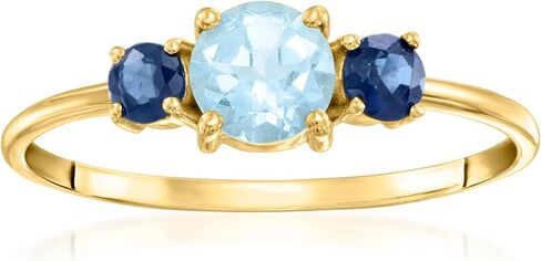 Ross-Simons 0.50 Carat Sky Blue Topaz Ring With .20 ct. t.w. Sapphires in 10kt Yellow Gold in Saudi Arabia