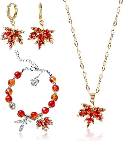 Jewelry Set, 3Pcs Rhinestone Jewelry Set with Earring Necklace Bracelet for Women Festival Gift Idea in Saudi Arabia