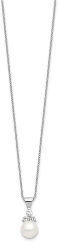 Real 925 Sterling Silver 9-10mm Coin Freshwater Cultured Pearl CZ Cubic Zirconia Earring and Necklace Set 17" in Saudi Arabia