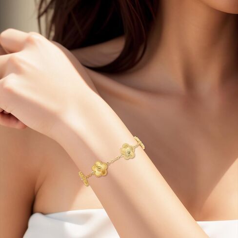 Hypoallergenic Women's Four Leaf Clover Jewelry Set 14K Gold-Plated Stainless Steel Clover Necklace Bracelet Earrings Fashionable And Exquisite Daily for Women Accessory Gift in Saudi Arabia