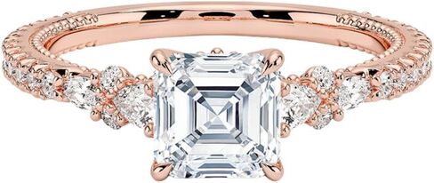 1 قيراط مويسانيتي خاتم الخطوبة 10K 14K 18K الذهب الصلب، 925 الفضة الاسترليني الصفصاف سوليتير خاتم الخطوبة وعد خاتم الزفاف هدية عيد الميلاد للنساء in Kuwait