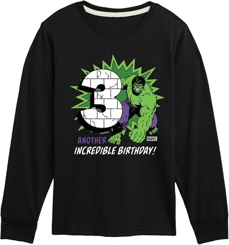 Marvel Hulk - Incredible Birthday 3 - Toddler and Youth Long Sleeve Graphic T-Shirt in Saudi Arabia
