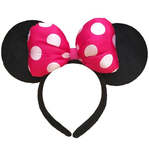 Light Up Mouse Headband Flashing Bow Polka Dot LED Party-Rave For Boy & Girl Cosplay Birthday Party, Party Favors (Rose Red 1) in Saudi Arabia