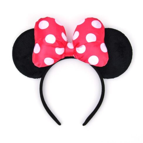 Light Up Mouse Headband Flashing Bow Polka Dot LED Party-Rave For Boy & Girl Cosplay Birthday Party, Party Favors (Rose Red 1) in Saudi Arabia