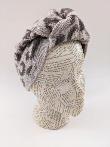 Frost Hats Leopard Print Cashmere Merino Wool Blend Headband for Women, Made in Poland (Beige, One size) in Saudi Arabia
