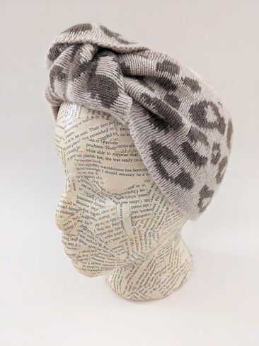 Frost Hats Leopard Print Cashmere Merino Wool Blend Headband for Women, Made in Poland (Beige, One size) in Saudi Arabia