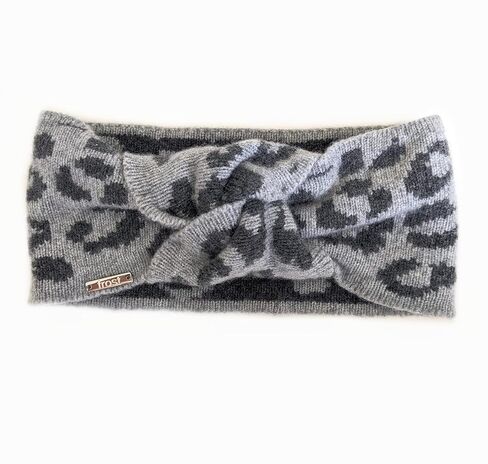 Frost Hats Leopard Print Cashmere Merino Wool Blend Headband for Women, Made in Poland (Beige, One size) in Saudi Arabia