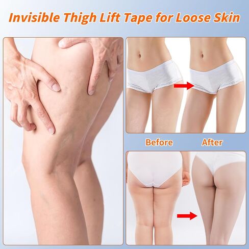 شريط رفع الفخذ للبشرة الرخوة، رقعة رفع فورية للساقين، شرائط لاصقة شفافة لرفع الجلد المترهل على الفور، شريط مقاوم للماء للجسم مقاوم للعرق للنساء in Kuwait