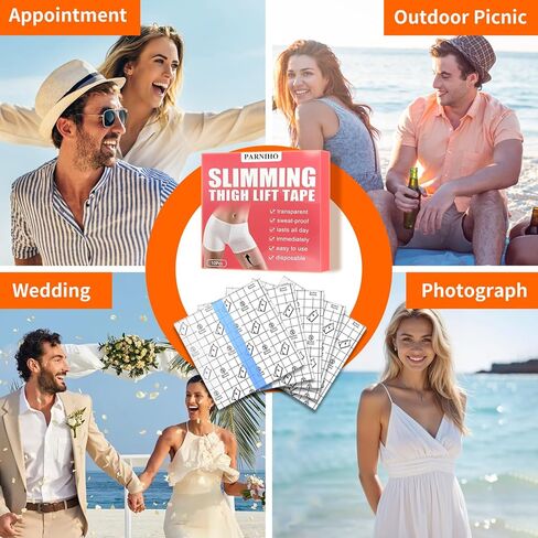 شريط رفع الفخذ للبشرة الرخوة، رقعة رفع فورية للساقين، شرائط لاصقة شفافة لرفع الجلد المترهل على الفور، شريط مقاوم للماء للجسم مقاوم للعرق للنساء in Kuwait