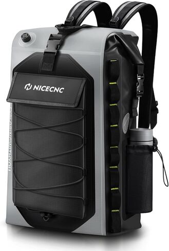NICECNC مقاوم للماء دراجة نارية تحطم بار حقيبة 7L، دراجة نارية عالمية المقعد الخلفي الذيل حقيبة دراجة نارية الأمتعة حقيبة جافة الإطار الجانبي حقيبة الرف الخلفي مع حزام الكتف، 4 مواقف التثبيت DIY، أسود in Kuwait