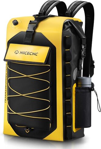 NICECNC مقاوم للماء دراجة نارية تحطم بار حقيبة 7L، دراجة نارية عالمية المقعد الخلفي الذيل حقيبة دراجة نارية الأمتعة حقيبة جافة الإطار الجانبي حقيبة الرف الخلفي مع حزام الكتف، 4 مواقف التثبيت DIY، أسود in Kuwait