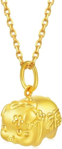 CHOW SANG SANG Chinese Gifting Collection 999 24K Gold Lovely Little Piggy Bank Pendant for Women 90707P | [Not Include the Neckace] in Saudi Arabia