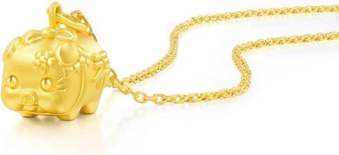 CHOW SANG SANG Chinese Gifting Collection 999 24K Gold Lovely Little Piggy Bank Pendant for Women 90707P | [Not Include the Neckace] in Saudi Arabia