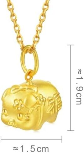CHOW SANG SANG Chinese Gifting Collection 999 24K Gold Lovely Little Piggy Bank Pendant for Women 90707P | [Not Include the Neckace] in Saudi Arabia