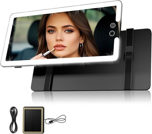Car Sun Visor Vanity Mirror,Rechargeable Led Dimmable Makeup Mirror,With 10x and 30x magnification,3 Light Modes in Saudi Arabia