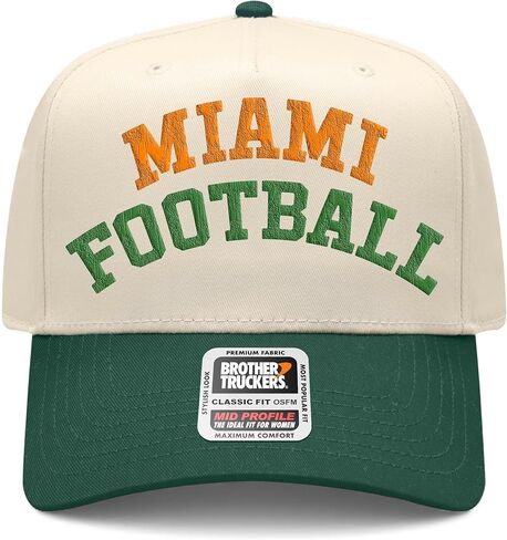 Miami Football Hat | Premium Vintage Trucker Hat with Adjustable Snapback for Men and Women in Saudi Arabia