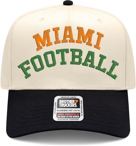 Miami Football Hat | Premium Vintage Trucker Hat with Adjustable Snapback for Men and Women in Saudi Arabia